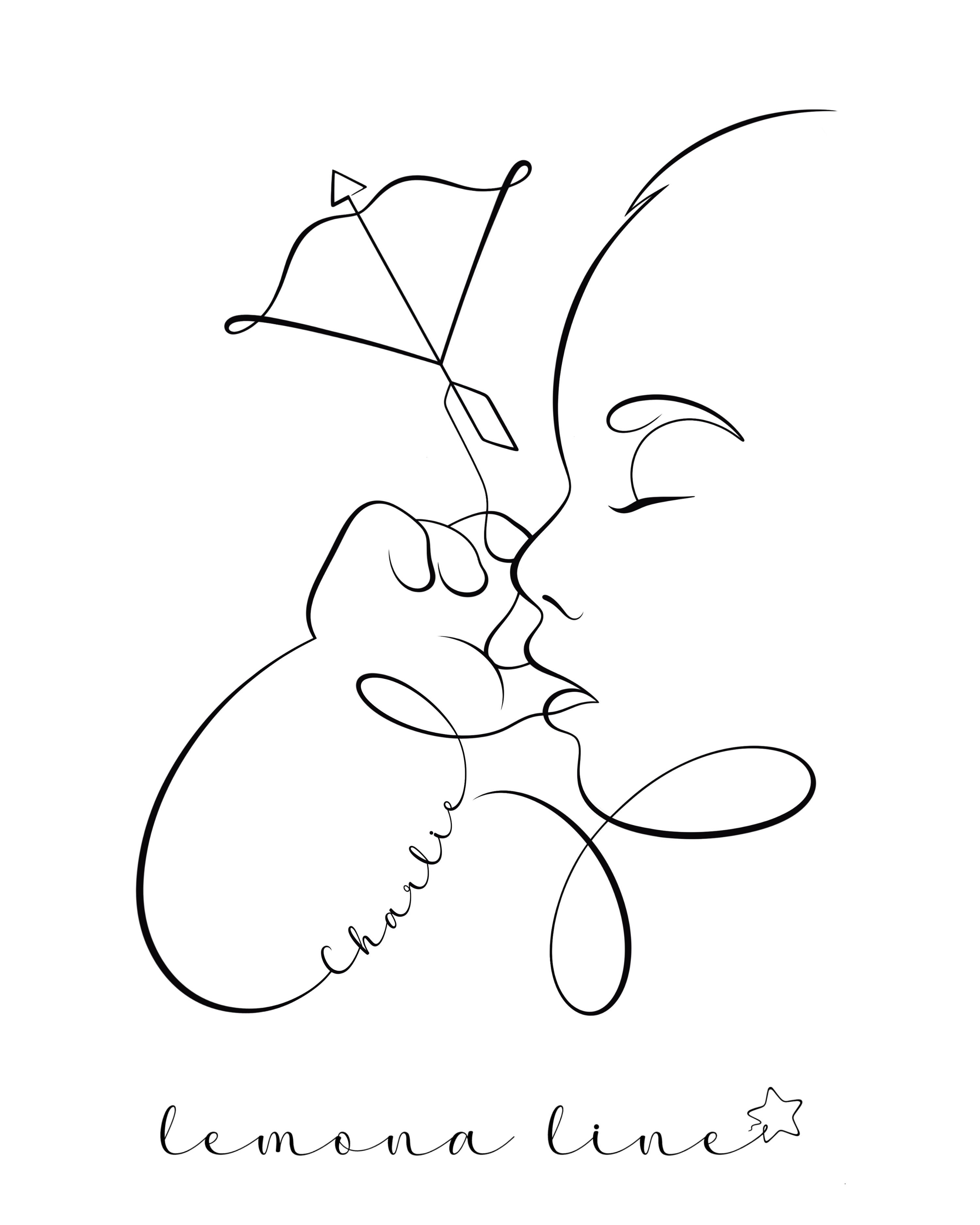 Illustration One Line Personnalisée – Version Numérique HD