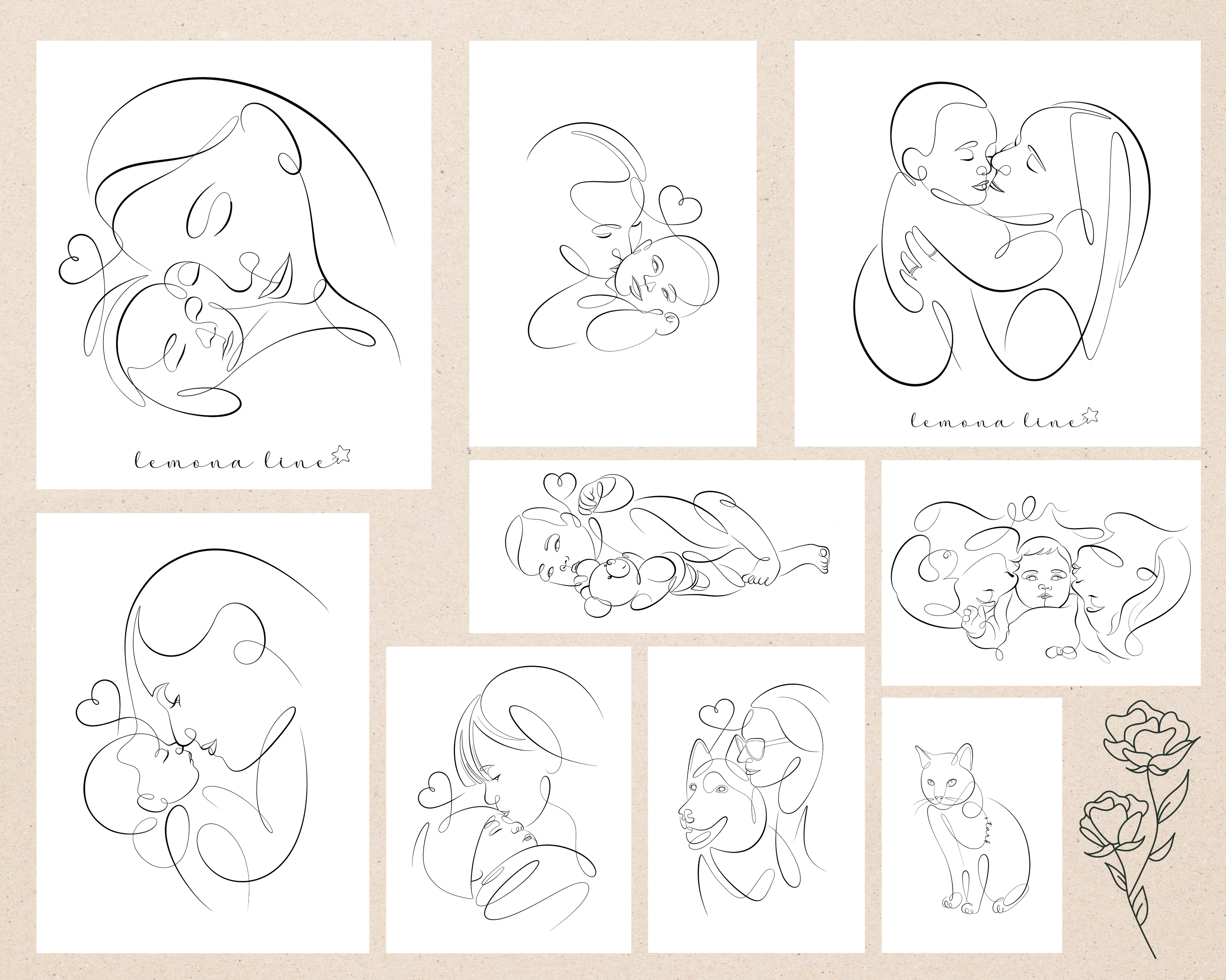 Illustration One Line Personnalisée – Version Numérique HD