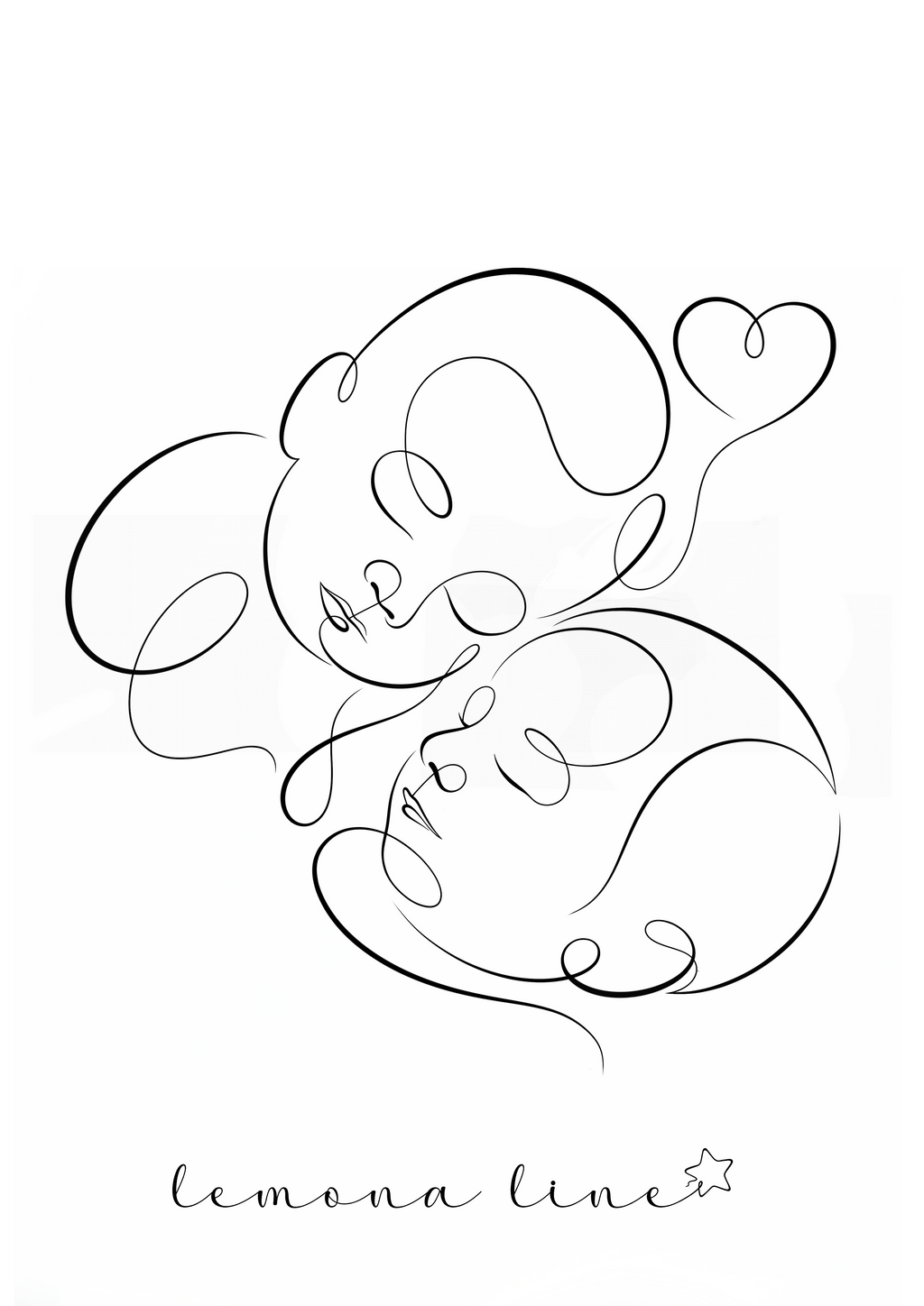 Illustration One Line Personnalisée – Version Numérique HD