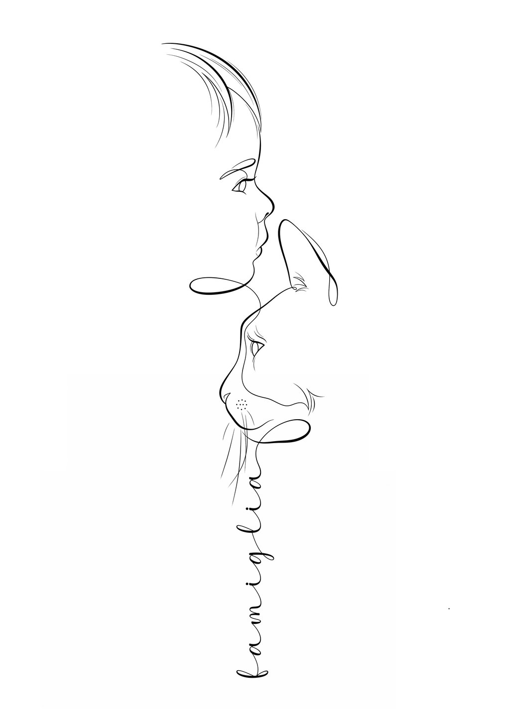 Illustration One Line Personnalisée – Version Numérique HD