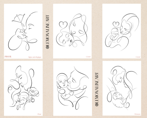 Illustration One Line Personnalisée – Version Numérique HD