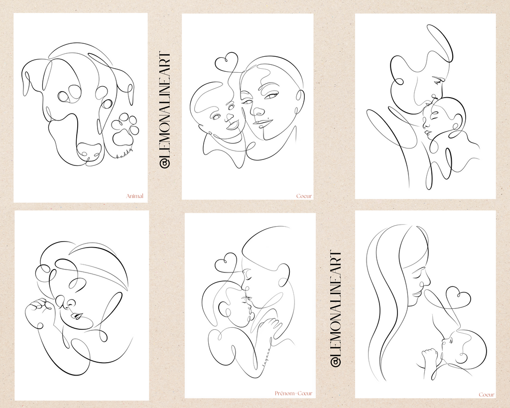 Illustration One Line Personnalisée – Version Numérique HD