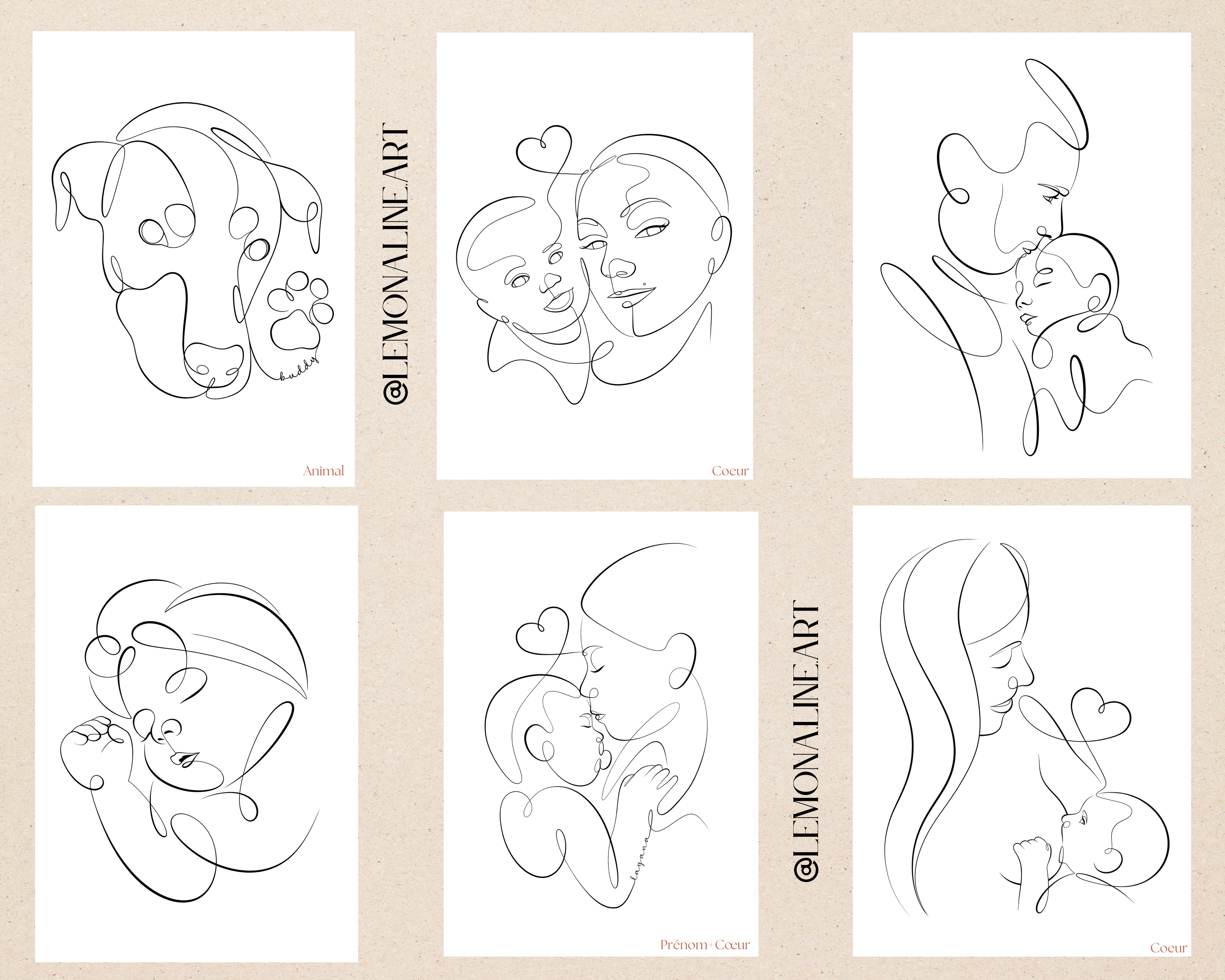 Illustration One Line Personnalisée – Version Numérique HD