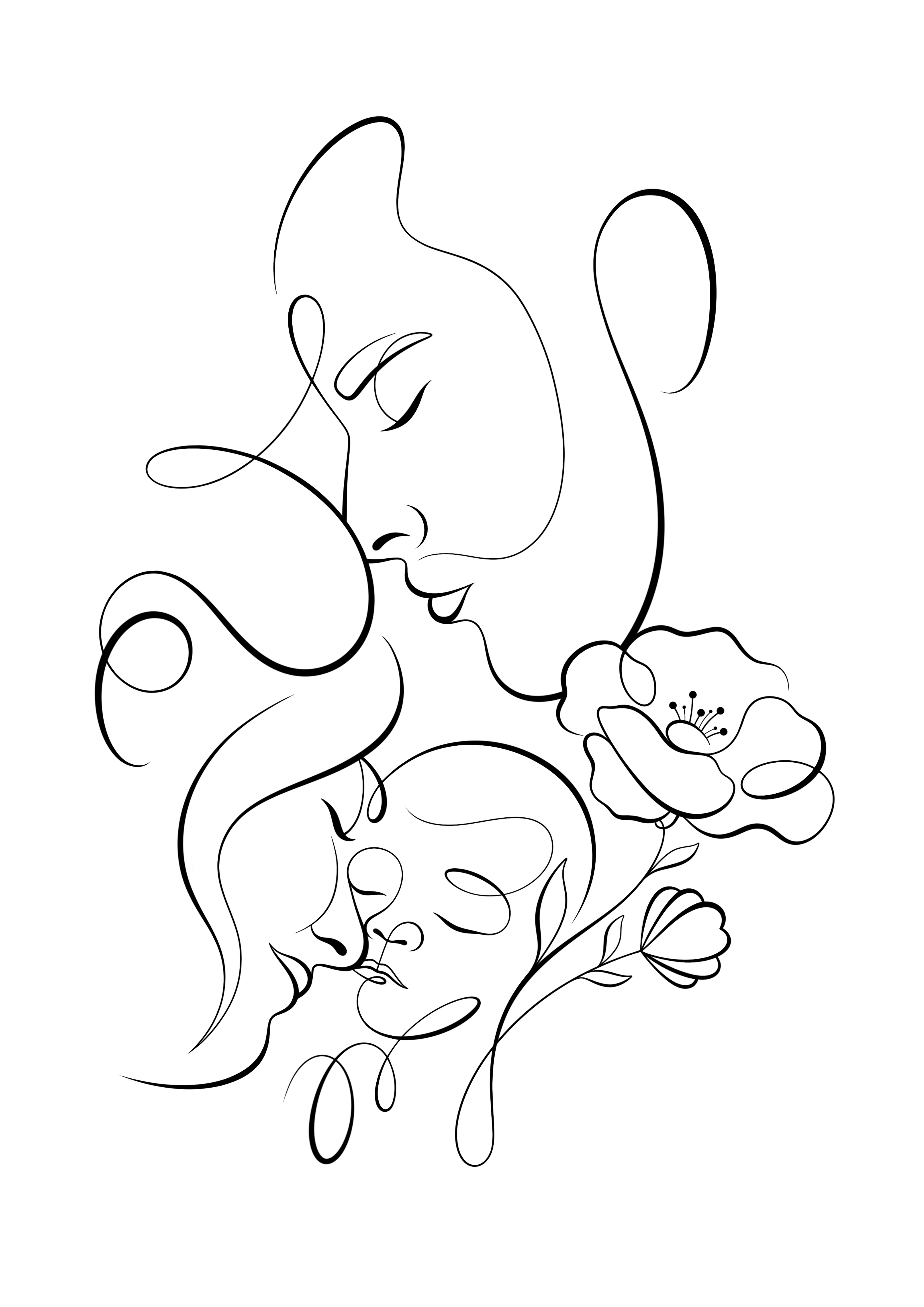 Illustration One Line Personnalisée – Version Numérique HD