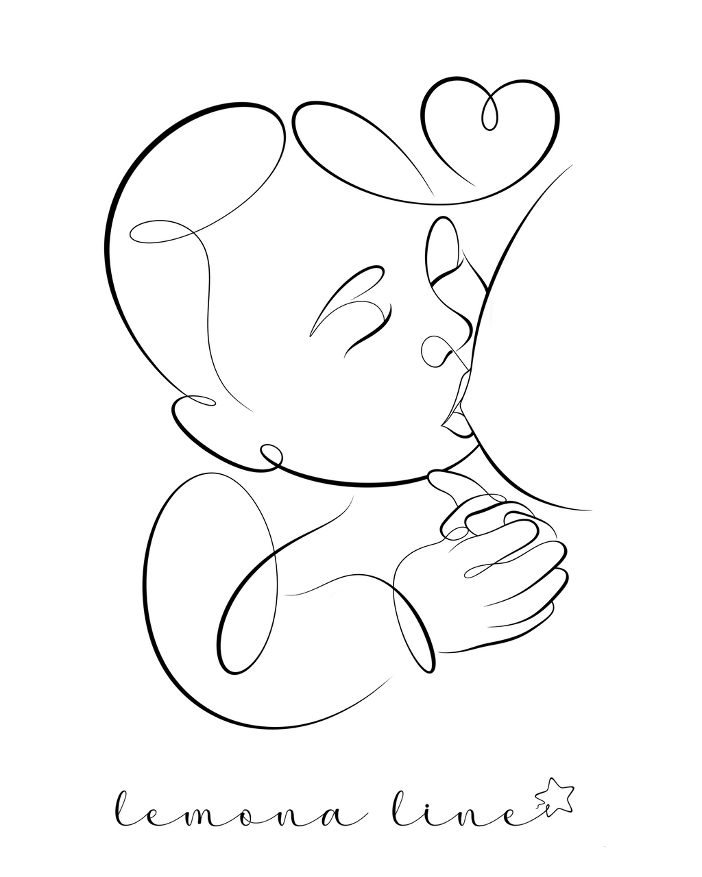 Illustration One Line Personnalisée – Version Numérique HD