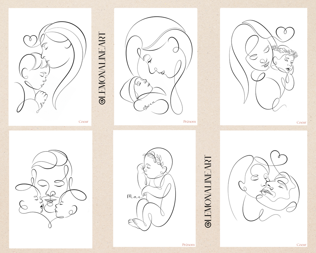 Illustration One Line Personnalisée – Version Numérique HD