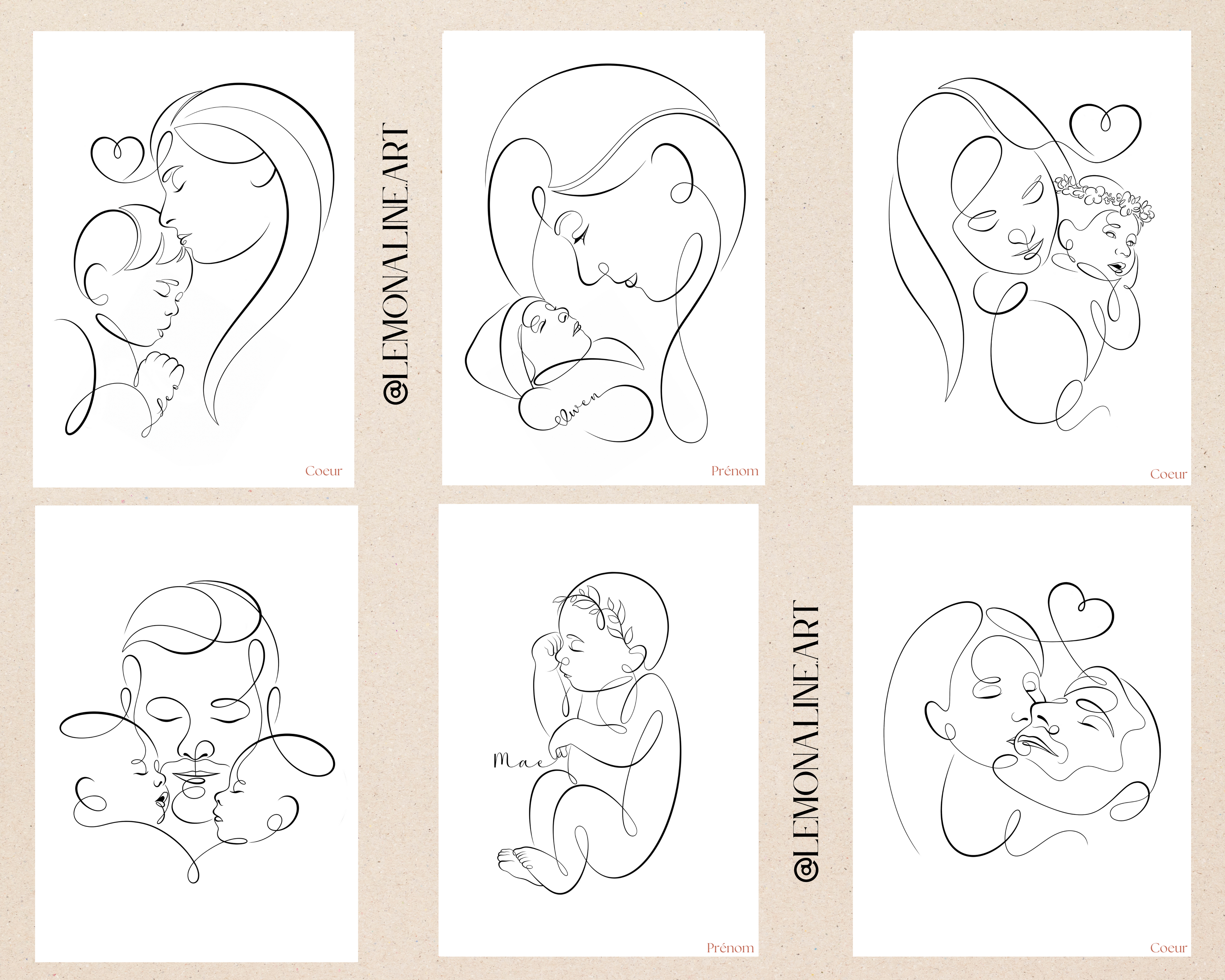 Illustration One Line Personnalisée – Version Numérique HD
